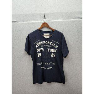 Aeropostale Mens Navy Blue Graphic Tee Size M